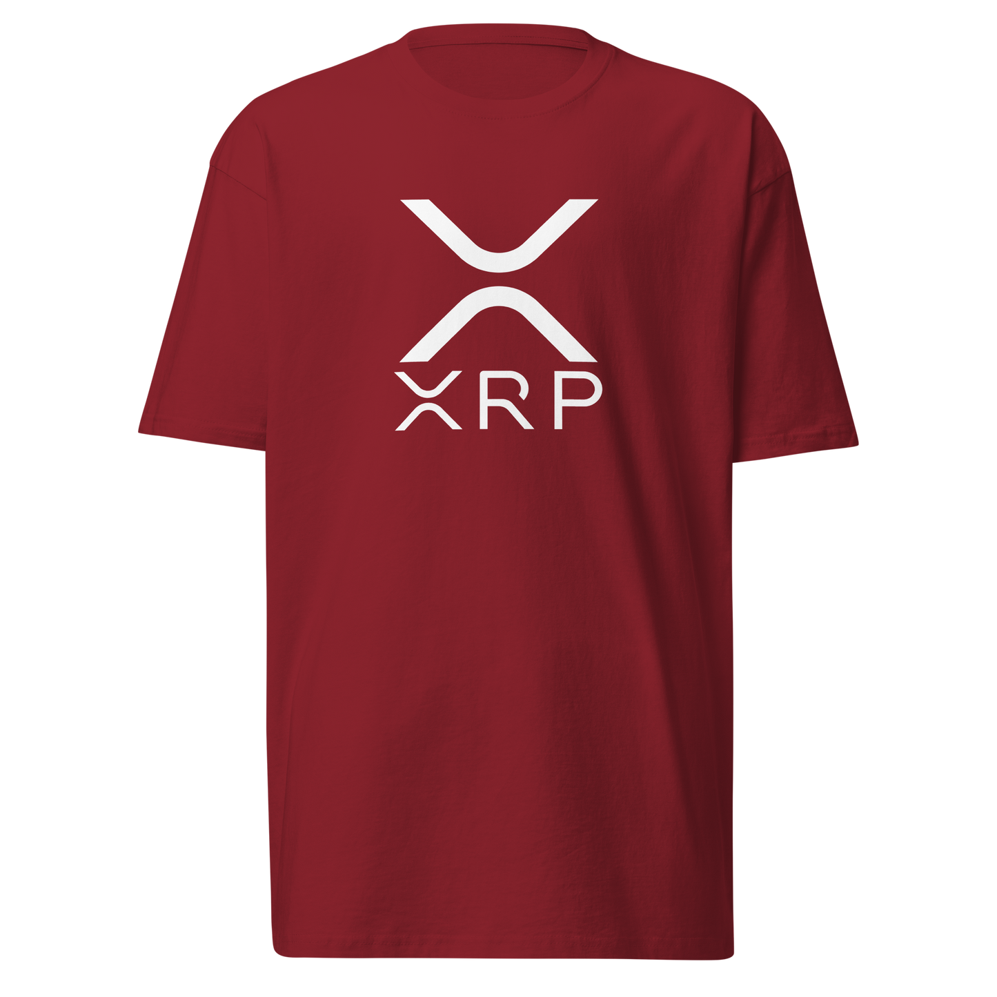 XRP Sysbol and Text (White) - Men’s premium heavyweight tee