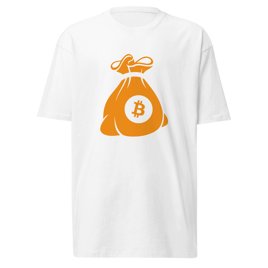 Bitcoin Moneybag - White Men’s Premium Heavyweight Tee