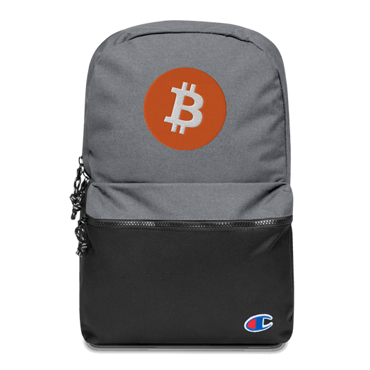 Bitcoin Logo Embroidered Champion Backpack